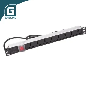 Gcabling 1U 8 Port Multipurpose Socket Rack PDU Overload Switch PDU