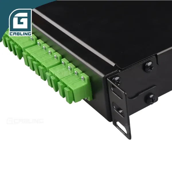 Splitter Rack Panel Gcabling 1U 19inch Fiber Rack Mount Panel with 1x32 SC APC PLC Splitter ...