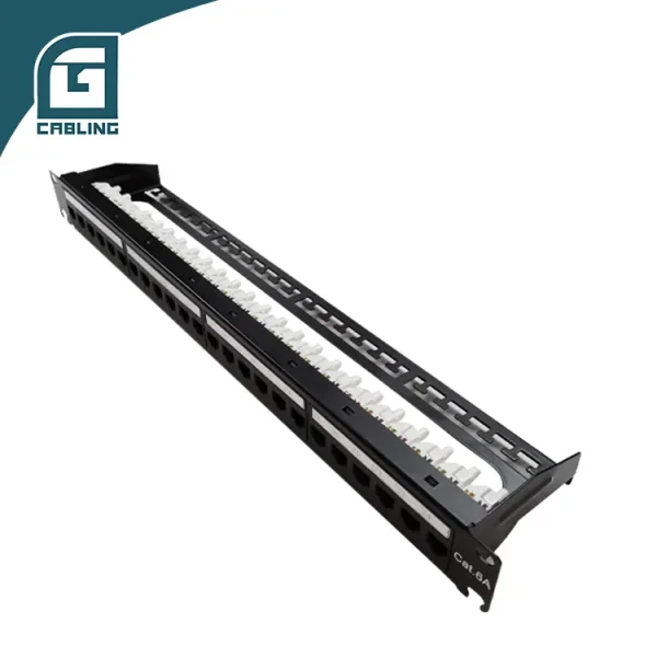Gcabling 24 Port UTP Patch Panel Toolless 1U 19" Cat6 Cat6A RJ45 ...