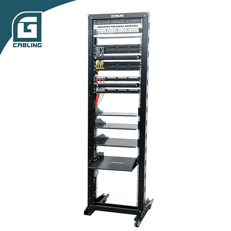 Gcabling 19" Rack 33U 42U 600mm Width 2 Pole Open Frame Network Rack